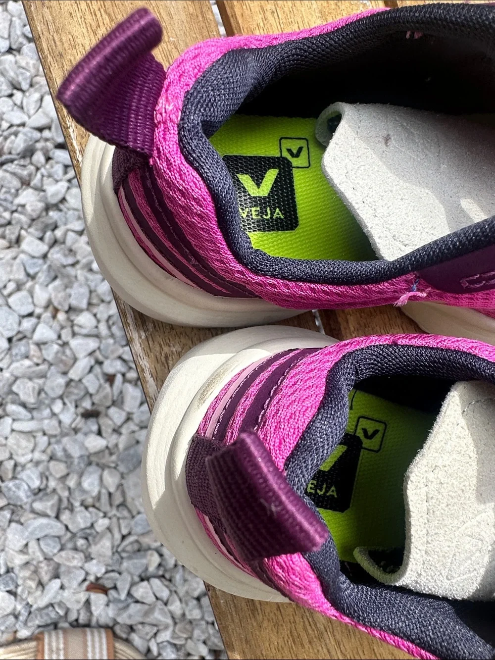 Veja Kids Pink and Purple Sneakers with Cream V Logo Girls 11